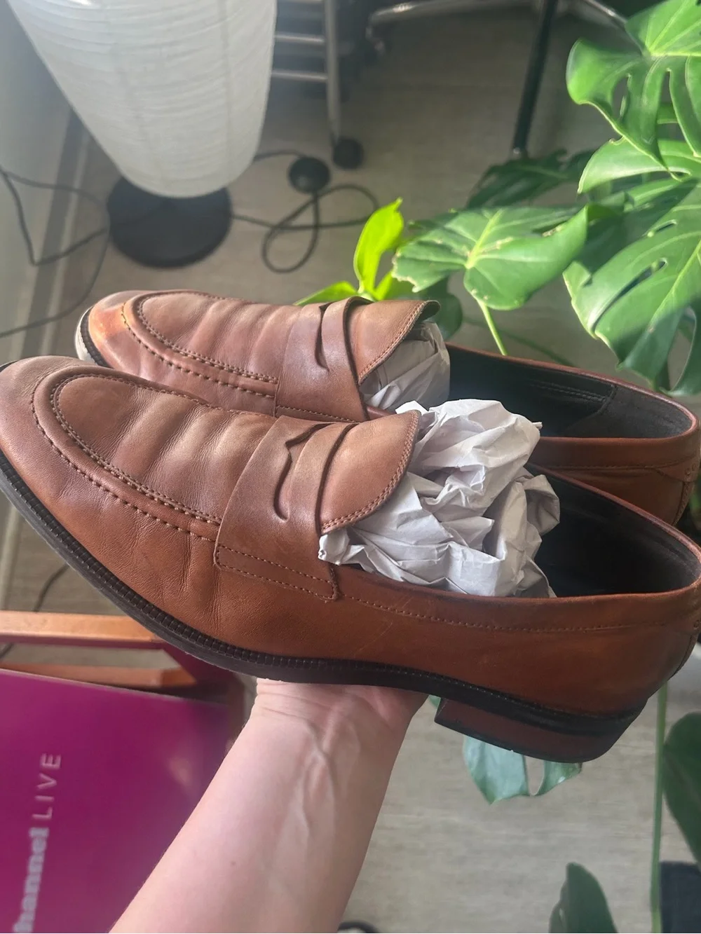 Men's Cole Haan Classic Penny Loafers in Tan Brown